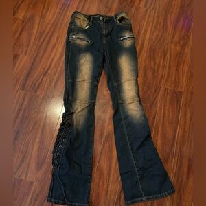 Fashion Nova Laced Up Straight Leg Jeans